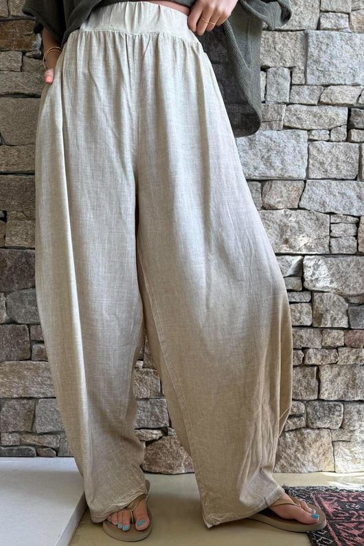 Lindin Linen Blend Dart Barrel Pant Washed Sandstone